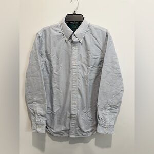 J. Crew Men’s Flannel-lined oxford shirt Blue White Striped Size Small MSRP $168